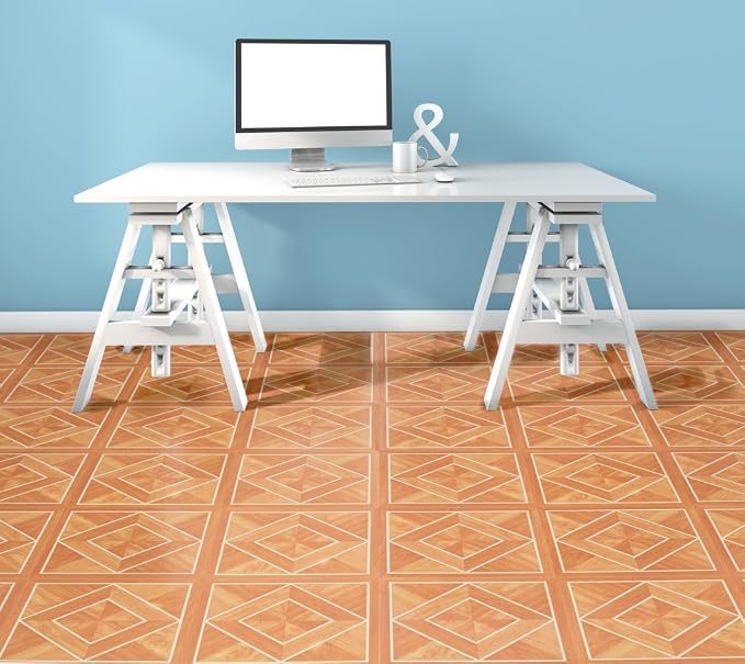Nexus Peel & Stick Vinyl Floor Tiles, 20-Pack, 12 x 12 in, White | Decorative Tile Format: Dimensional Tile Texture Adds Coordinated Finish Detail.