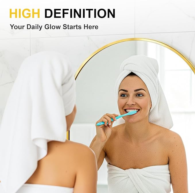 Oval Bathroom Mirror for Over Sink, 2 Pack 24"x36" Gold Wall Mirror | HD Shatterproof Glass, Metal Framed, Oval Vanity Mirrors for Bathroom, Bedroom, Living Room, Entryway, Horizontal or Vertical