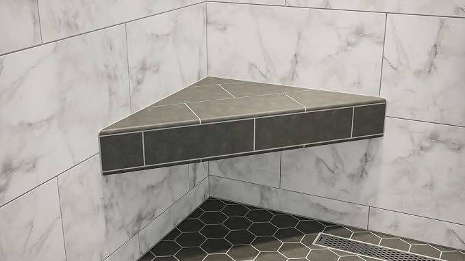 The Original Granite Bracket - The Original(32x32) Floating Corner Shower Bench Kit™ with Wedi-Transform Your Shower with Style. Shower Remodel, Shower Bench, DIY Shower Benches,