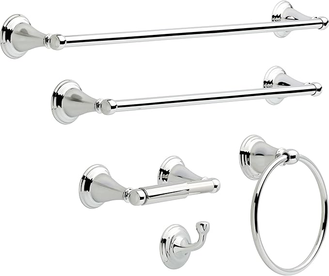 Delta Windemere (1-Pack) Towel Hooks Polished Chrome Single Bathroom Hooks Wall Mounted for Robes & Towels Hand Towel Hook Holder Kitchen, Bathroom Accessories 70035
