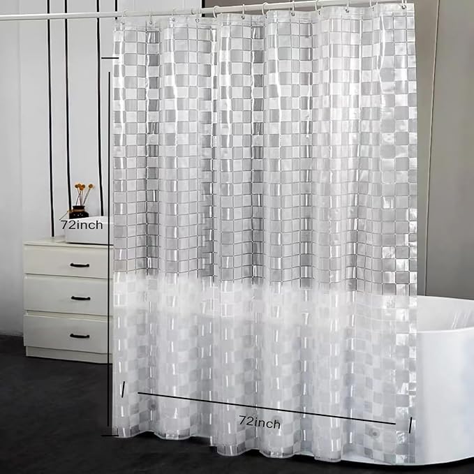 Shower Curtain Liner, 100% Waterproof Peva Shower Curtains with 3 Duty Heavy Bottom Magnets and 12 Rust Proof Grommets, 72x72 Weighted Shower Liner for Shower Stall, Bathtubs