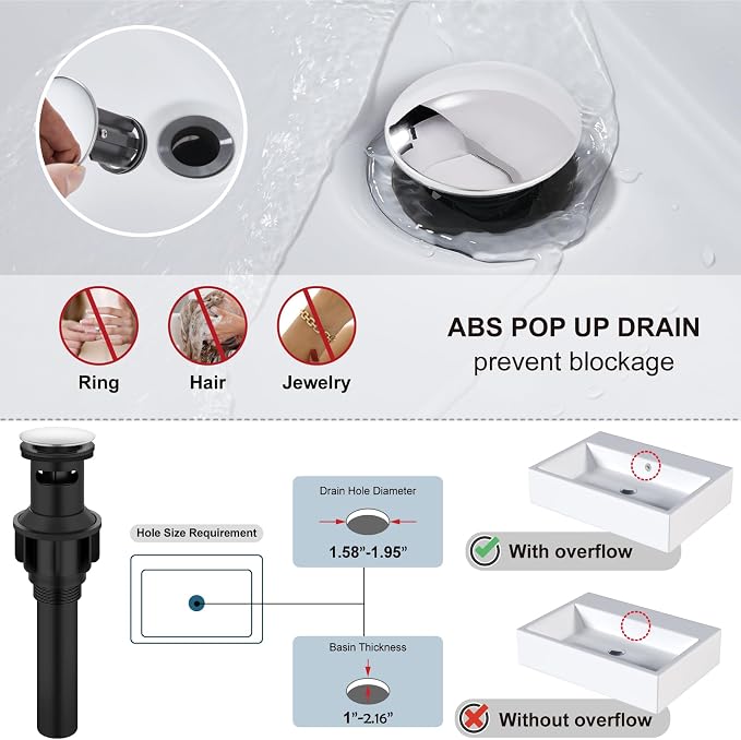 Midanya Waterfall Bathroom Sink Faucet 1 Hole,Polish Chrome | with cUPC Hoses,Pop Up Drain,Deck Plate,for 1 or 3 hole sink,Vanity,RV,Lavatory,Basin,Farmhouse,Stainless Steel,Single Handle