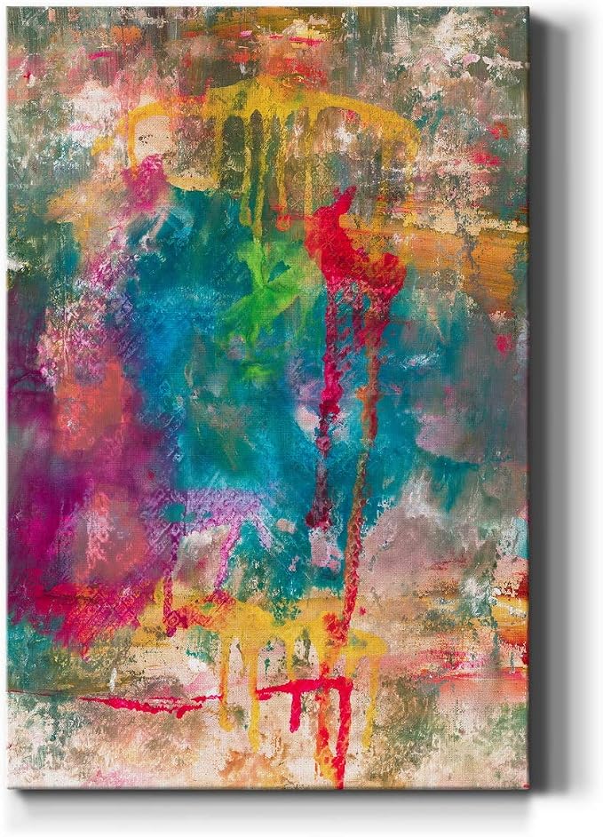 Renditions Gallery Canvas Abstract Wall Art Paintings for Wall Decorations Colorful Paint Splash Modern Canvas Wall Hanging Artwork for Bedroom Living Room Office Kitchen - 32"x48" LT02