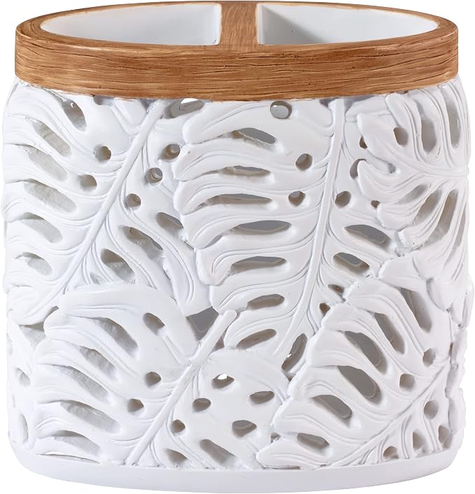 Avanti Linens - Toothbrush Holder, Palm Tree Leaves Inspired Home Decor (Viva Palm Collection)
