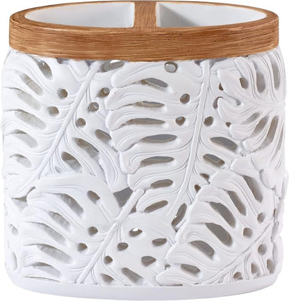 Avanti Linens - Toothbrush Holder, Palm Tree Leaves Inspired Home Decor (Viva Palm Collection)