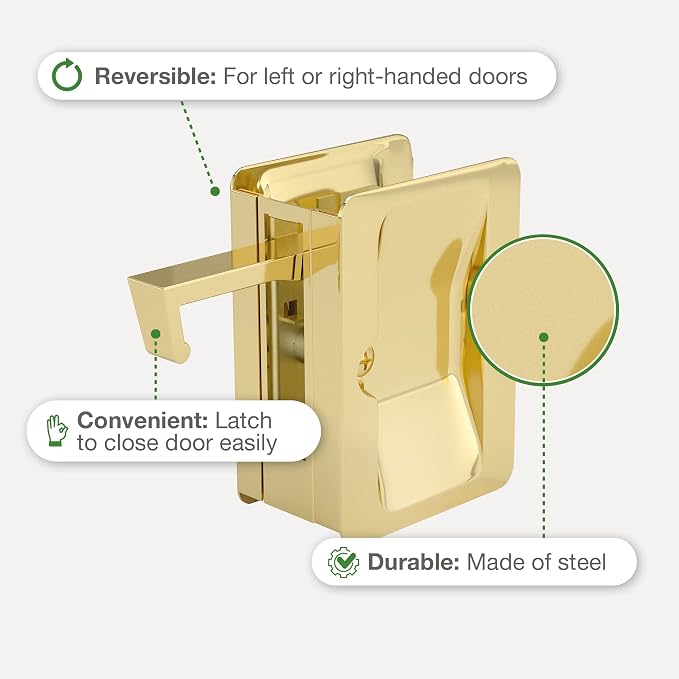 Richelieu | Onward Passage Pocket Door Pull, Rectangular, Brass