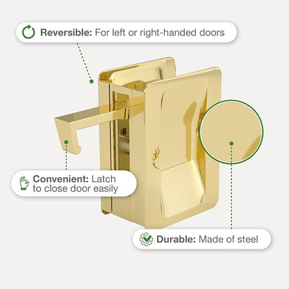 Richelieu | Onward Passage Pocket Door Pull, Rectangular, Brass
