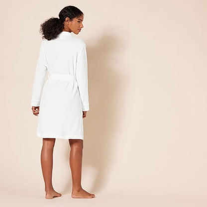 Amazon Essentials Women's Lightweight Cotton Waffle Mid-Length Bathrobe (Available in Plus Size)