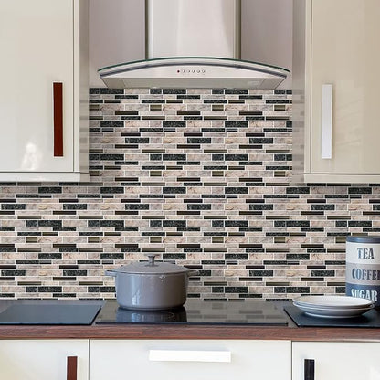 STICKGOO Thicker Design Peel and Stick Tile Backsplash, 12”×12”Stick on Backsplash for Kitchen, Self Adhesive Tile for Kitchen Backsplash and Bathroom(10 Sheets, Gray)