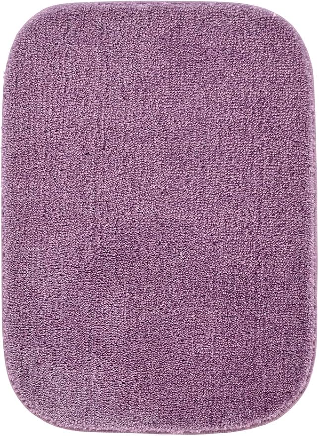 Garland Rug Traditional Nylon Washable Purple 3 Bath Rugs (17" X 24", 21" X 34", 21" X 34") - Soft, Absorbent, and Stylish for Your Bathroom