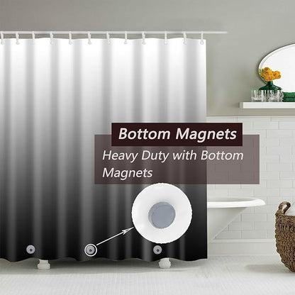 Shower Curtain Liner, Grey Lightweight Shower Curtain Liners, Plastic Shower Curtains, 72x72 inch PEVA Shower Liner with 12 Grommet Holes 3 Magnetic Weights