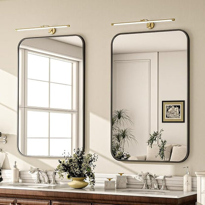 24x36 Inch Black Bathroom Vanity Mirror for Over Sink | Rectangle Wall Mirror for Bathroom with Round Corner, Hangs Horizontally Vertically for Living Room, Bedroom as Home Decor