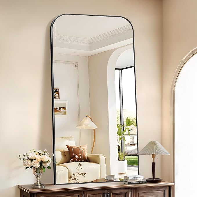 COFENY Bathroom Mirror, 30x60 inch Black Rectangle Wall Mounted Mirror with Thin Frame, Large Bathroom Vanity Mirrors for Over Sink, Entryway, Living Room, Bedroom
