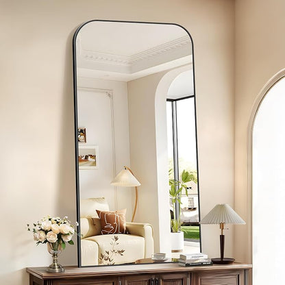 COFENY Bathroom Mirror, 30x60 inch Black Rectangle Wall Mounted Mirror with Thin Frame, Large Bathroom Vanity Mirrors for Over Sink, Entryway, Living Room, Bedroom