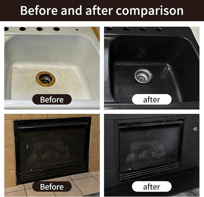 Black Tub Tile Spray Paint High Gloss Spray Paint Waterproof Black Bathtub Tile Refinishing Kit for Tiles Ceramic Porcelain Fiberglass Resurfacing Bathroom Walls Bathtubs Sinks Countertops Toilet