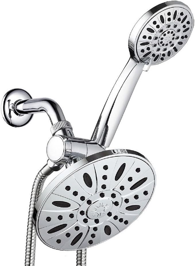 AquaDance 7" Premium High Pressure 3-way Rain & Handheld Shower Head Combo | Enjoy Luxury 7-inch Showerhead & 6-mode Hand Shower Separately or Together! Premium Stainless Steel Hose - Chrome