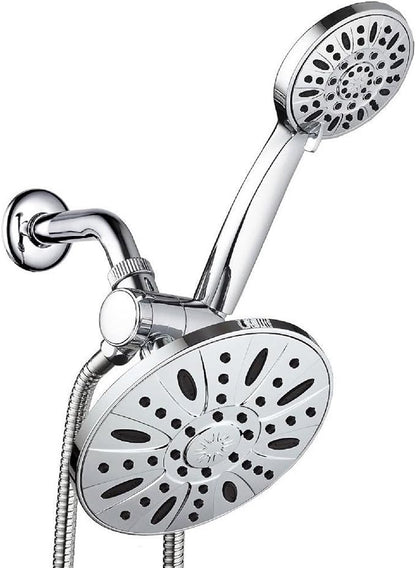AquaDance 7" Premium High Pressure 3-way Rain & Handheld Shower Head Combo | Enjoy Luxury 7-inch Showerhead & 6-mode Hand Shower Separately or Together! Premium Stainless Steel Hose - Chrome