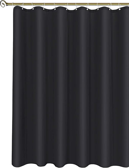 Biscaynebay Hotel Quality Fabric Shower Curtain Liners 66" Width by 72" Length, Black Water Resistant Bathroom Curtains, Rust Resistant Grommets (11 Holes) Weighted Bottom Machine Washable
