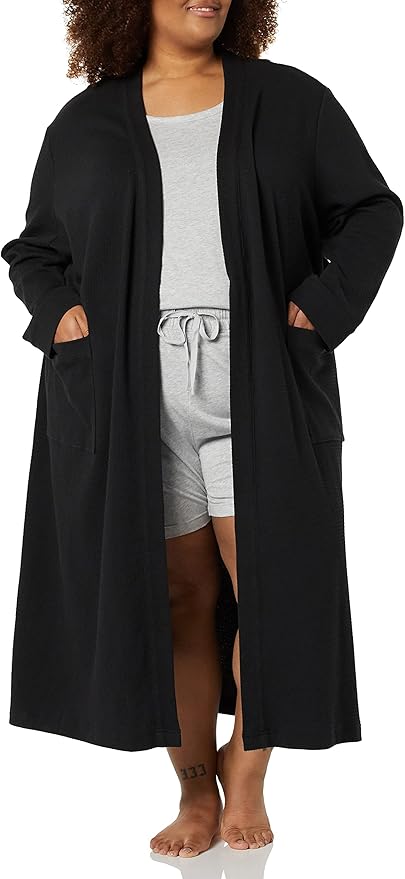 Amazon Essentials Women's Lightweight Waffle Full-Length Bath Robe (Available in Plus Size)