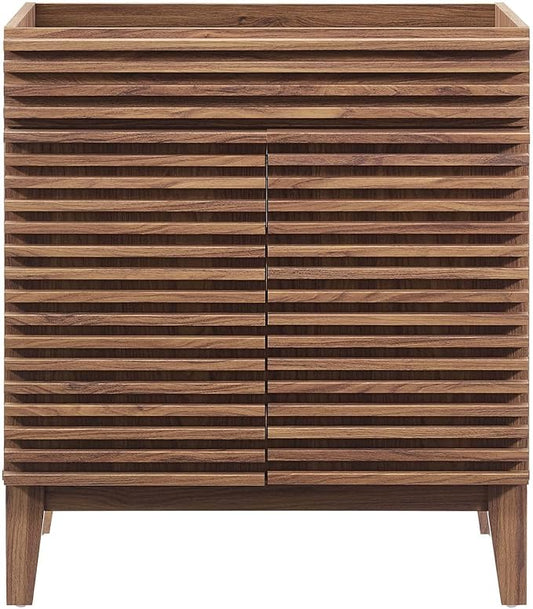 Modway Render 30" Bathroom Vanity in Walnut - Sink Basin Not Included