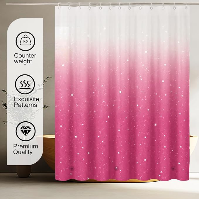 TIKABC Shower Curtain Liner, 4G PEVA Shower Liner, Plastic Peva Waterproof Shower Curtains, 72x72 inch with Grommet Holes 3 Magnetic Weights