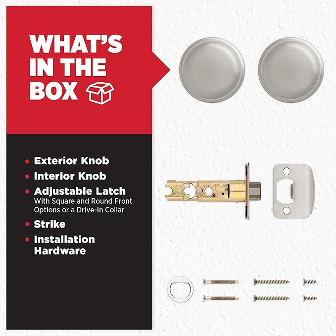 Kwikset Juno Interior Passage Door Knob, Handle for Closet and Hallway Doors, Non-Locking Doorknob in Satin Nickel, with Microban Protection (Pack of 6)