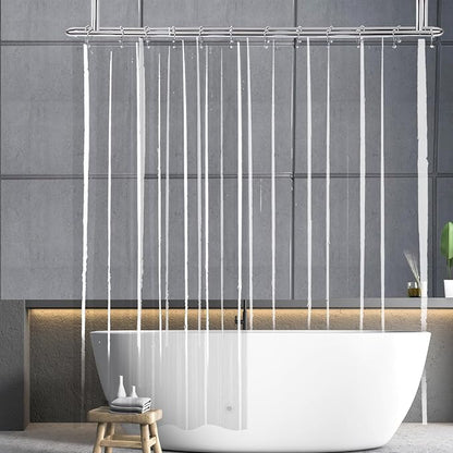 Extra Wide 108 inch Shower Curtains, XL Shower Curtain Liner 84 inches Long, Clear Waterproof Peva Plastic Liner for Clawfootub Bathtub, 108x84 with 5 Magnets | Transparent Waterproof Peva Vinyl Liner XL for Clawfootub Bathtub with 5 Magnets and S/Stee...