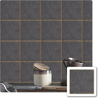 Alwayspon Stone Effect Vinyl Sticker Peel and Stick, Self-Adhesive Wall Tile Transfers Backsplash Sticker Decal for Kitchen Bathroom, 6x6inch/15x15cm 30Pcs, T027