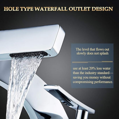 becola Chrome Bathroom Sink Faucet, Single Hole Faucet for Bathroom Sink, Solid Brass Single Handle Lavatory Vanity Sink Faucet with Two US Standard 3/8" Hoses