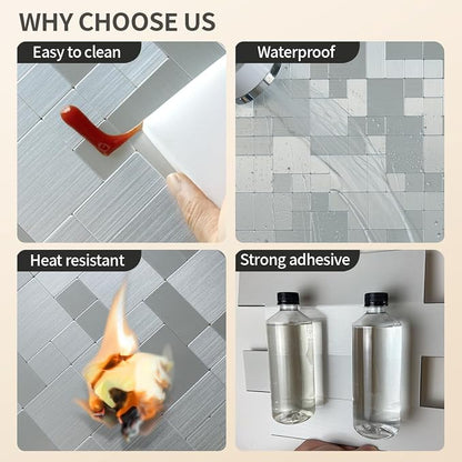 DICOFUN Metal Peel and Stick Tile Backsplash, Stainless Steel Kitchen Metal Backsplash Tile, Stick on Backsplash for Kitchen (1)
