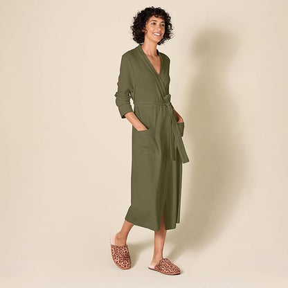 Amazon Essentials Women's Lightweight Waffle Full-Length Bath Robe (Available in Plus Size)