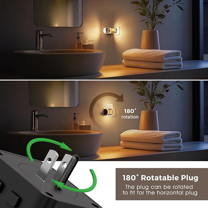 L LOHAS LED Night Light Dimmable Night Lights Plug into Wall Remote Control | RGB Color Changing, Dusk to Dawn Sensor, Acrylic Bubble Nightlight for Bathroom