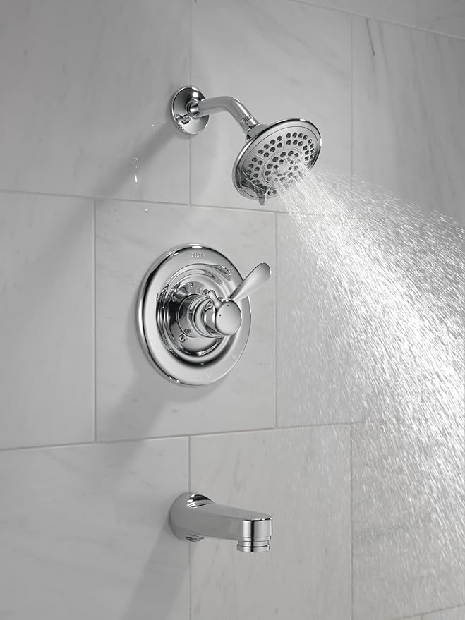 DELTA FAUCET T17430 Classic Tub & Shower, 4.45 x 8.00 x 10.15 inches, Chrome