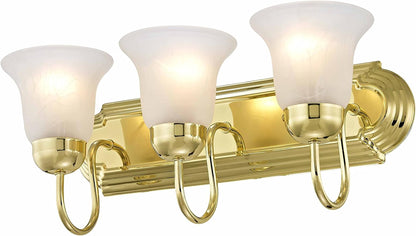 Livex Lighting 1073-02 Riviera 3-Light Bath Light, Polished Brass, 18 x 8 x 8