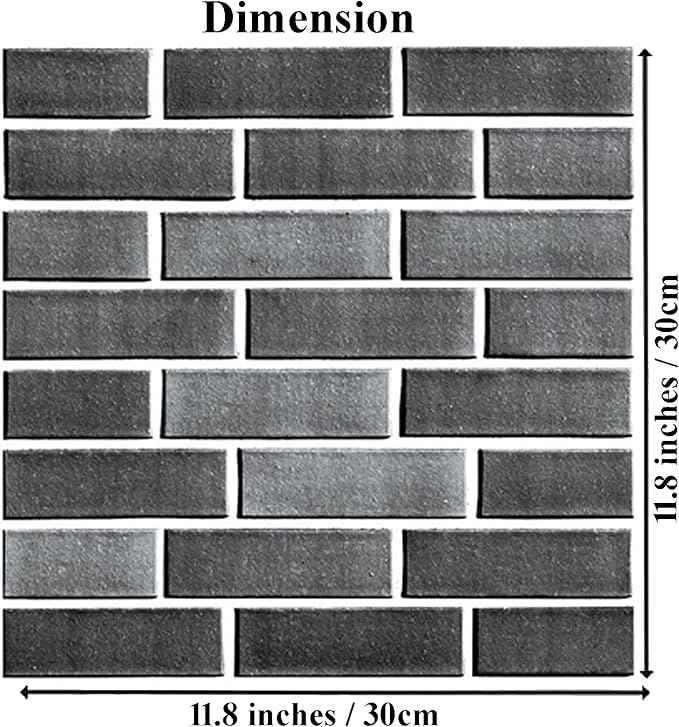 3D Wall Panels Peel and Stick 10 PCS PVC Brick Stone Wallpaper | 11.81*11.81 Inch, Waterproof, Self-Adhesive Wall Tiles, for Accent Walls, Kitchen, Bathroom, Bedroom & Office Decor