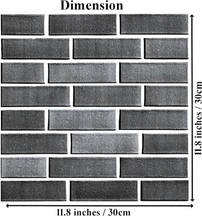 3D Wall Panels Peel and Stick 10 PCS PVC Brick Stone Wallpaper | 11.81*11.81 Inch, Waterproof, Self-Adhesive Wall Tiles, for Accent Walls, Kitchen, Bathroom, Bedroom & Office Decor