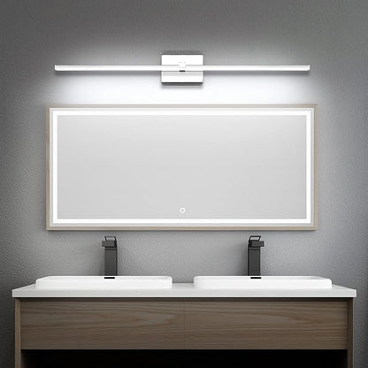 Modern Bathroom Light Fixture - Chrome LED Dimmable Vanity Light Bar 40 Inch Bathroom Light Fixtures Over Mirror 6000K Cool Whtie