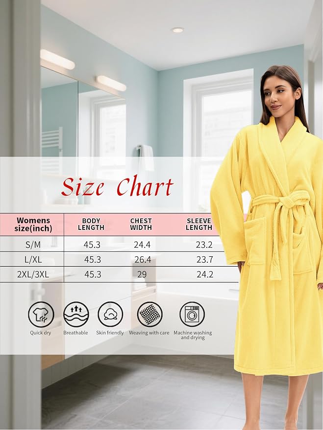 Soft Robe For Women，Warm Plush Bath Robes Female，Spa Towel After Shower Lightweight Long Bathrobe