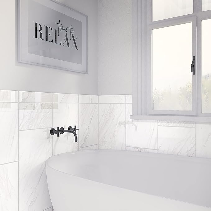 Daltile Perpetuo 12" x 24" Porcelain Marble Look Wall & Floor Tile in Polishied Timeless White (9 pieces per carton) (17.01 sqft per carton)