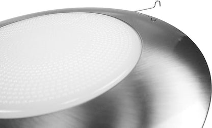 NICOR Lighting 6 inch Nickel Recessed Shower Trim with Albalite Lens (17505NK)