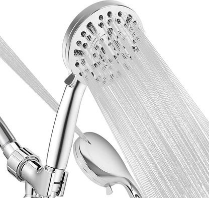 Shower Head,10 mode High Pressure shower head with handheld, Anti-clog Nozzles, Built-in 2 Power Wash to Clean Tub, Tile & Pets, High Flow Hand Held Shower Head, Leakproof 59 Inch Hose&Metal Bracket