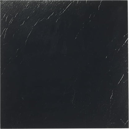 Nexus Self Adhesive 12-Inch Vinyl Floor Tiles, 20 Tiles - 12" x 12", Black Pattern - Peel & Stick, DIY Flooring for Kitchen, Dining Room, Bedrooms & Bathrooms by Achim Home Decor