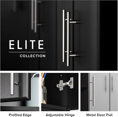 Prepac Elite 24" Storage Cabinet, Black Storage Cabinet, Bathroom Cabinet, Pantry Cabinet with 3 Shelves 16" D x 24" W x 65" H, BES-2464