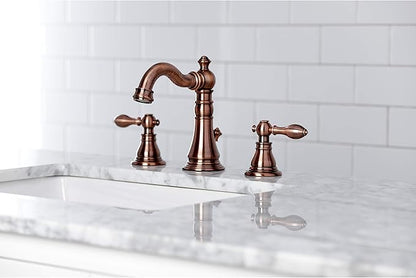 Fauceture FSC197ACLAC American Classic Widespread Bathroom Faucet with Brass Pop-Up, Antique Copper