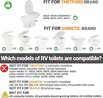 RV Bidet Toilet Seat Attachment, RV Bidet for Camper Toilet with Dual Nozzles, Self/Rear/Front Cleaning, Non-Electric, Adjustable Water Pressure, Fresh Water (Chrome Knob)