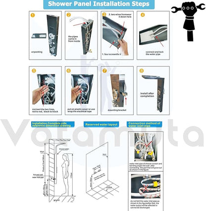 Black Shower Panel Modern Shower Tower System with Full Body Shower Jets System Handheld Spray Wall Mount Shower Panels Faucet