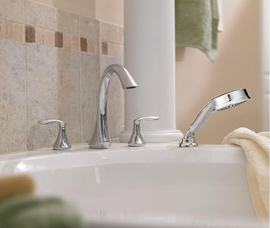 Moen Eva Chrome Two-Handle Deck Mount Roman Tub Faucet Trim Kit, Valve Required, T943