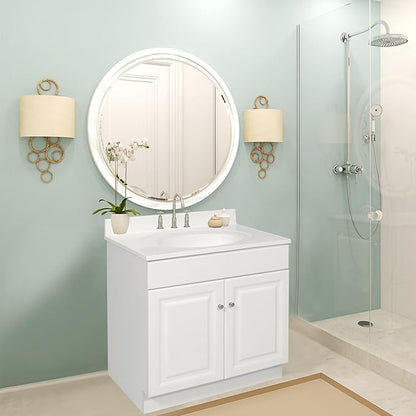 Design House Wyndham Bath Vanity Without Top, 2 Cabinet Doors, for 25-in. x 19-in. Vanity Top, Flush to Floor, Easy Assembly, for Bathroom, White, 21.0 in. L x 24.0 in. W x 31.5 in. H, 597138