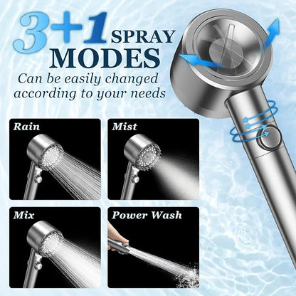 FEELSO Filtered Shower Head with Handheld, High Pressure Shower Filter Head | ON/OFF Switch, Anti-clog Nozzles, 4 Spray Showerhead with Filters for Hard Water, Remove Chlorine, Reduce Dry Itchy Skin