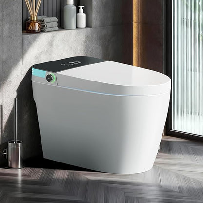 Nordic Smart Toilet with Built in, Auto Open Close Lid,Tankless One Piece Toilet, ADA Comfort Height, 1.28 GPF Auto Dual Flush, Heated Seat, Warm Air Dryer & Digital Display